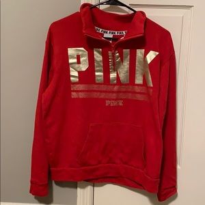 Red quarter-zip